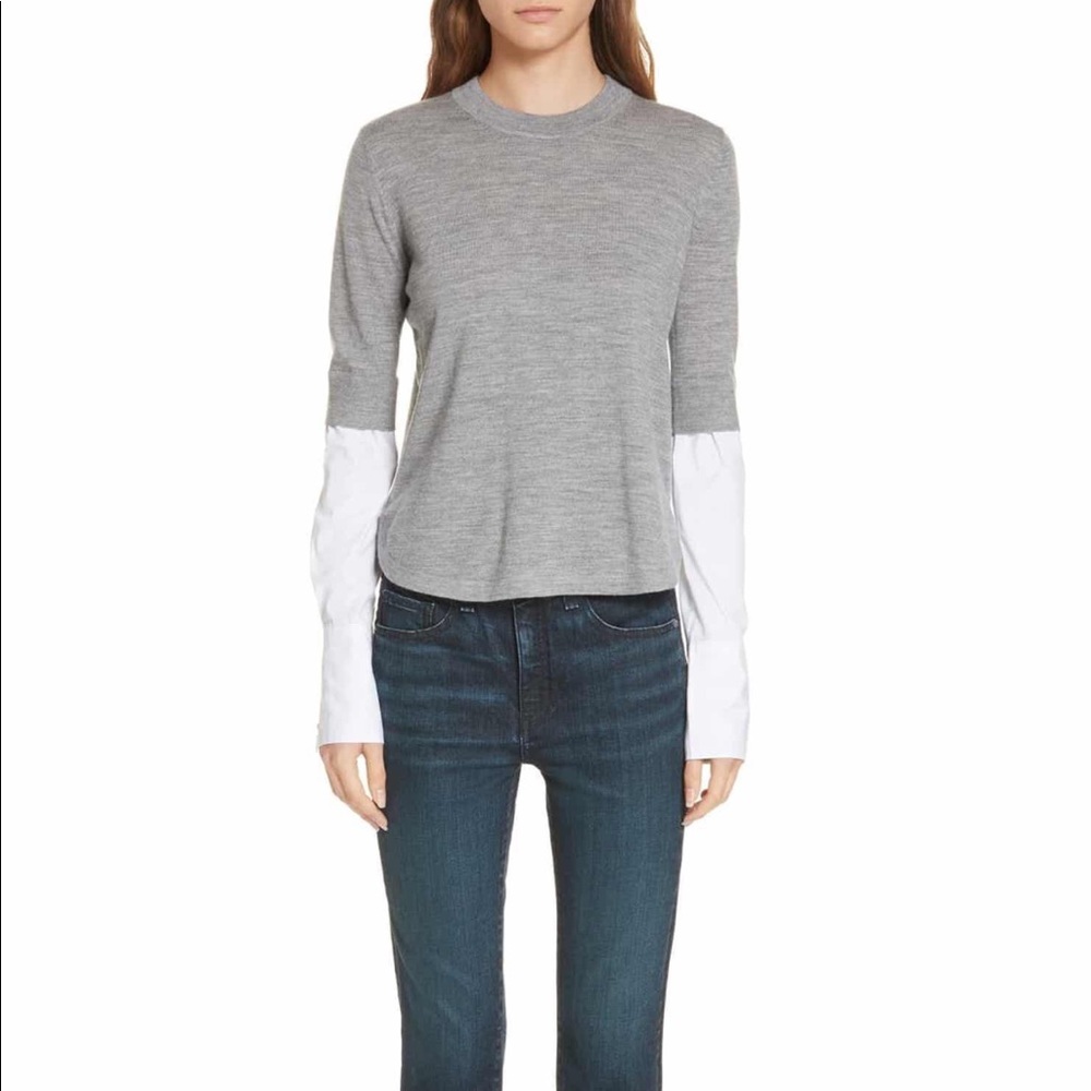Worn once, Veronica Beard Roscoe Sweater Grey Melange